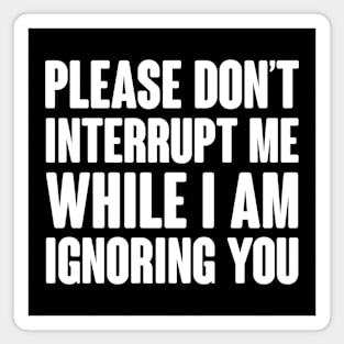 Please Don't Interrupt Me While I Am Ignoring You Magnet